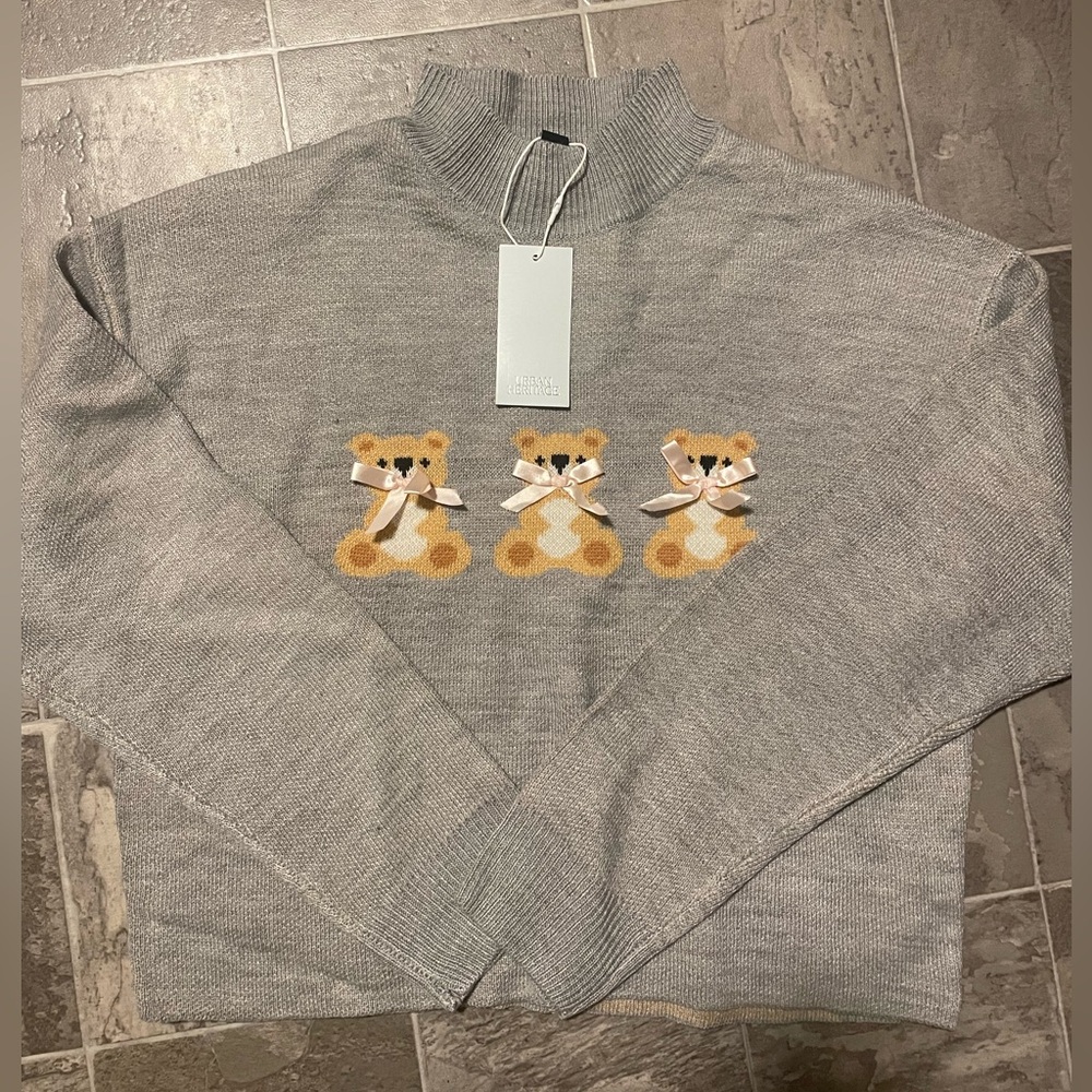 Urban Planet Gray Sweater with Bear Design